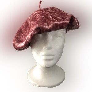 Velvet Pink Beret - Flash On Photos